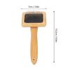 Fine Polished Bristles Pet Slicker Brush Wooden Handle Fringe Comb Durable Cleaning Brush  For Dogs