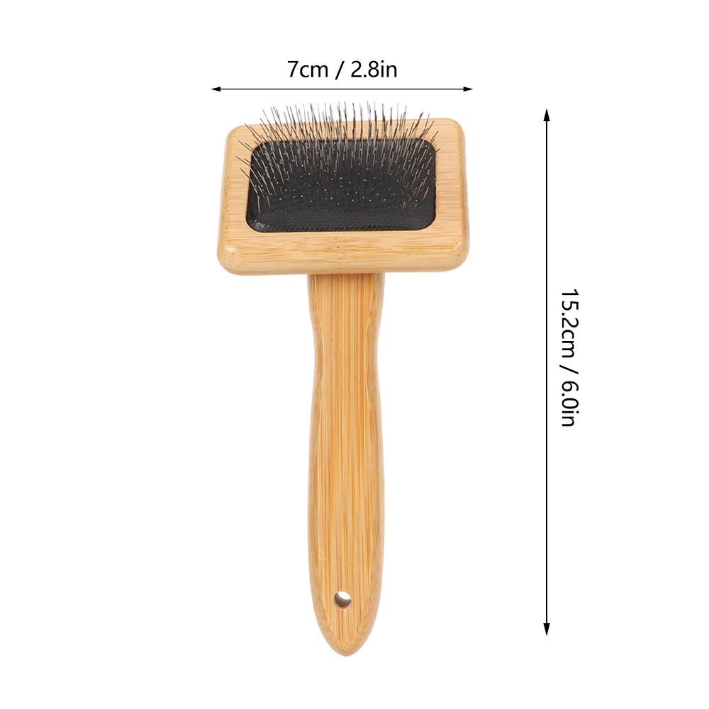 Fine Polished Bristles Pet Slicker Brush Wooden Handle Fringe Comb Durable Cleaning Brush For Dogs