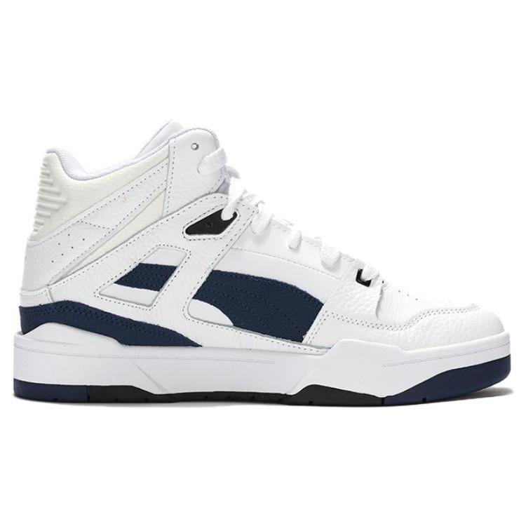 New PUMA Slipstream High Cracked Leather 'White Navy' 393273-01