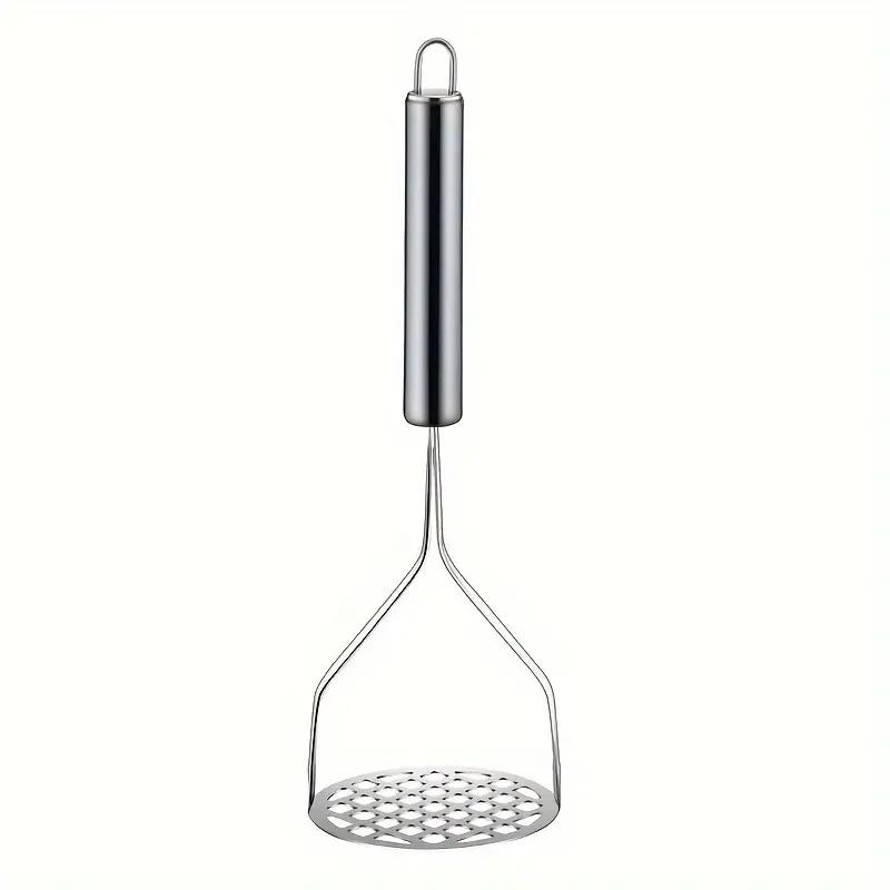 1Pc Stainless Steel Potato Masher Manual Kitchen Press for Smooth Potato Mash Durable, Comfortable Handle, Fine Mesh Filter
