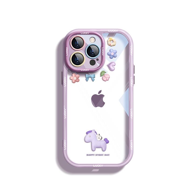Applicable To Apple 15 Mobile Phone Case IPhone 14pro Get Rich Immediately 13 Simple Creative 12/11 Transparent Silicone Women