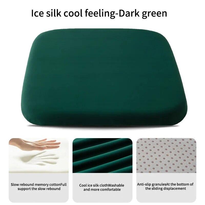 

Эргономичная подушка для сиденья из хлопка с эффектом памяти для офиса и студентов, подушка от геморроя, инструмент для длительного сидения 40x40cm темно-зеленого