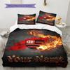 Name Custom Flamengo Logo Pattern Bedding Set Quilt Cover Pillowcase Home Decor Gift (1 * Duvet Cover + 2 * Pillowcase, Without Core)
