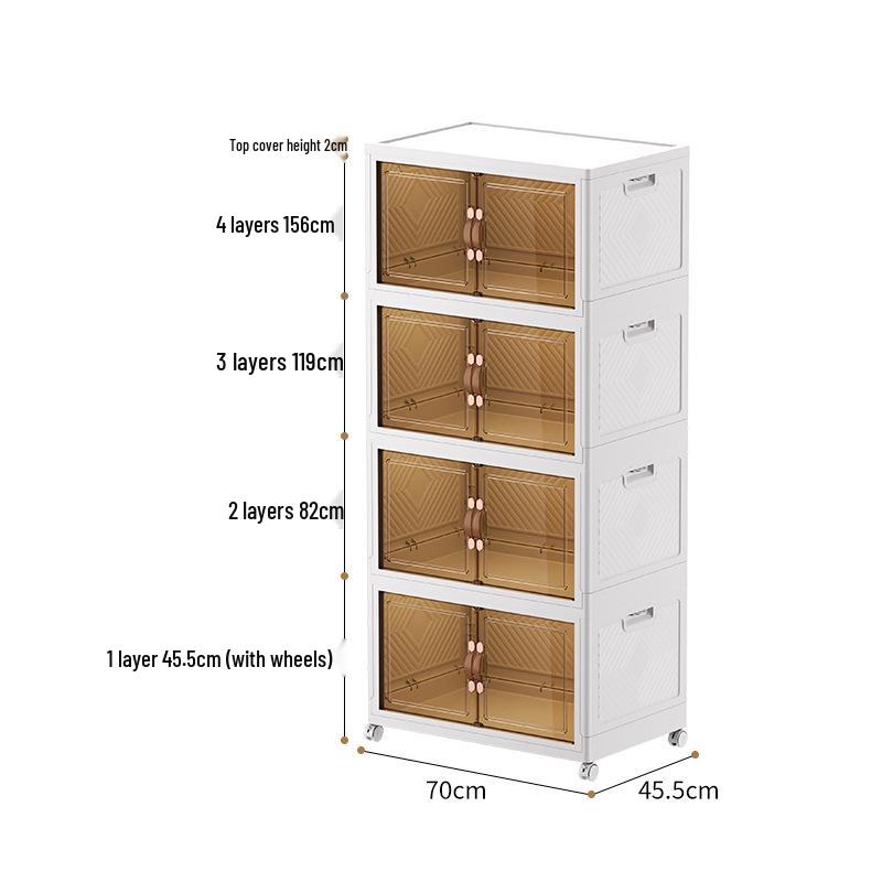 Movable Multi-layer Folding Storage Wardrobe with Wheels