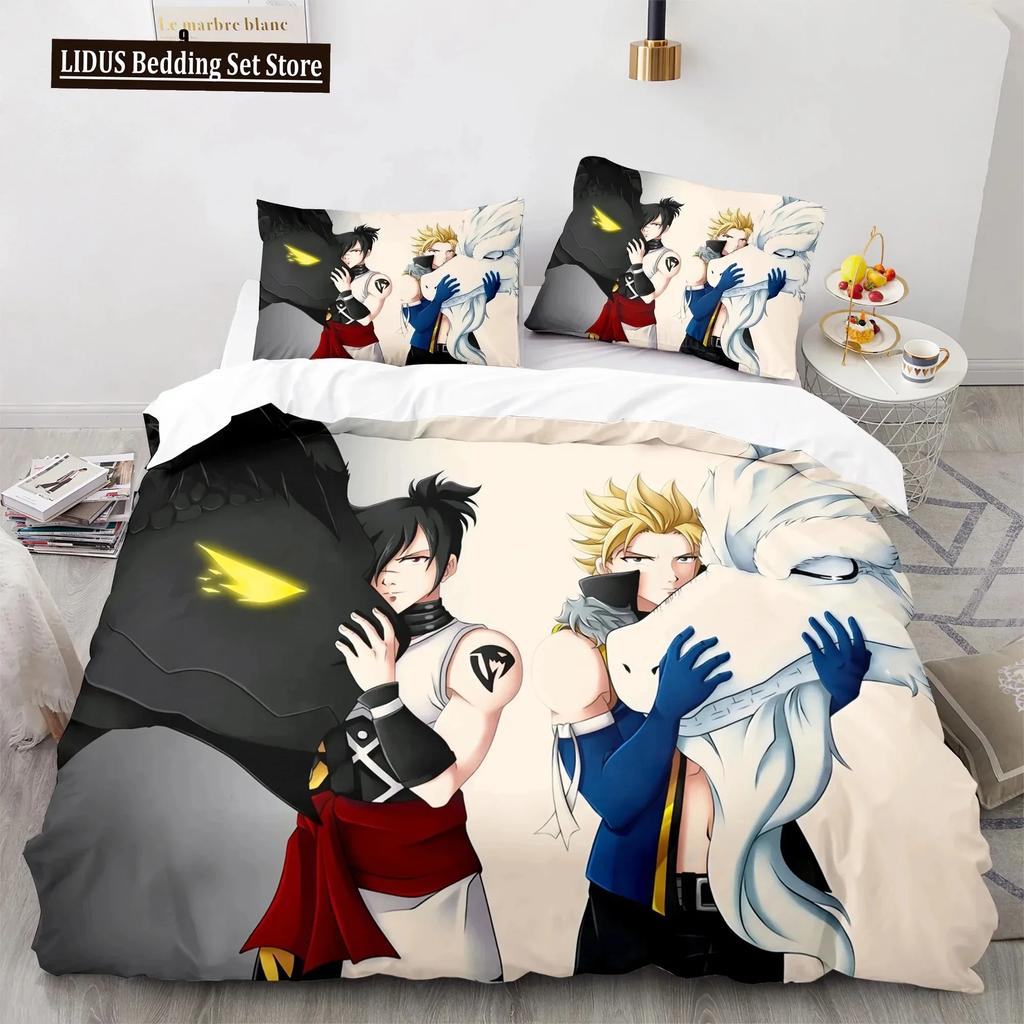 Comforter New Fairy Tail Bedding Set Japanese Anime Boys Girls Gift Bedroom Decor Single Twin Full Queen Size Home Textiles