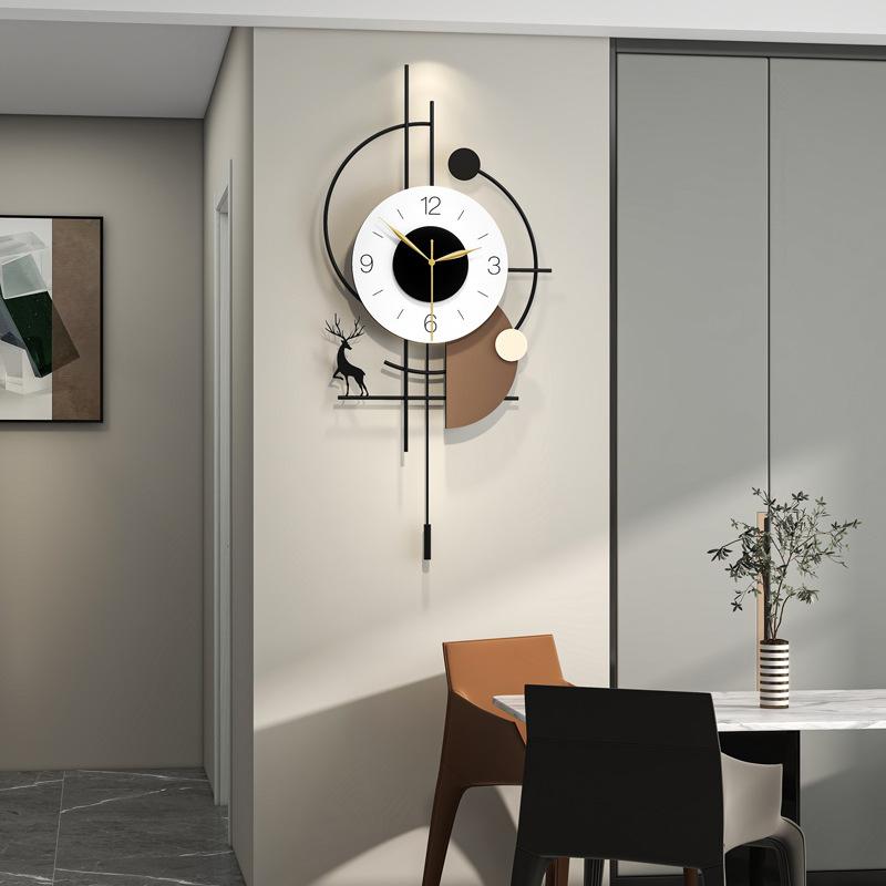 Modern Minimalist Swing Wall Clock - Silent Pendulum Decor for Living Room & Entryway, Elegant Wall Clock