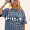 Comfort Colors® Psalms 91 Shirt, Bible Verse T-Shirt, Christian Gift for Him, Faith Based Clothing, Minimalist Religious Graphic Top