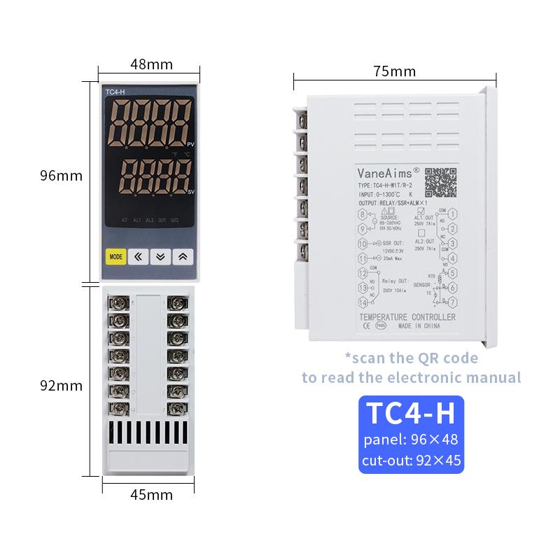 Thermostat Temperature Controller 220vac RTD TC Input TC4S TC4H TC4L TC4M PID Digital Display Temp Control Thermoregulator 1300℃