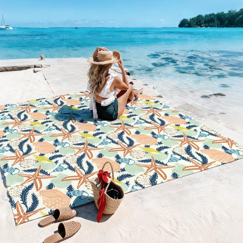 1pc Beach Blanket Waterproof Sandproof Oversized Large Beach Mat Quick Drying&Compact&Lightweight Picnic Mat Vacation Essentials