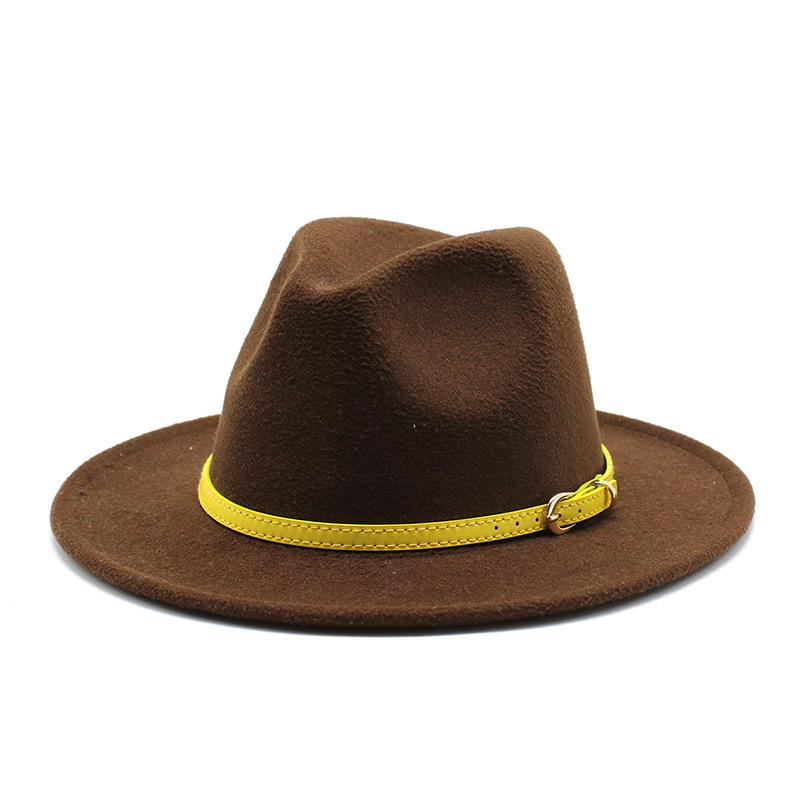 Men'S And Women'S Woolen Top Hats, Flat-Brimmed Big-Eave Hats, Jazz Hats, Felt Hats.