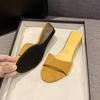 Fashion Summer New Style Women Slipper Fashion Low Wedge Heels Ladies Elegant Slides Open Toe Outdoor Dress Sandals Shoes Zapatos Mujer