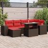 VidaXL Garden Lounge Set with Cushions 9pcs Brown Wicker Acacia, Outdoor Sofa Set, Garden Furniture 3326835