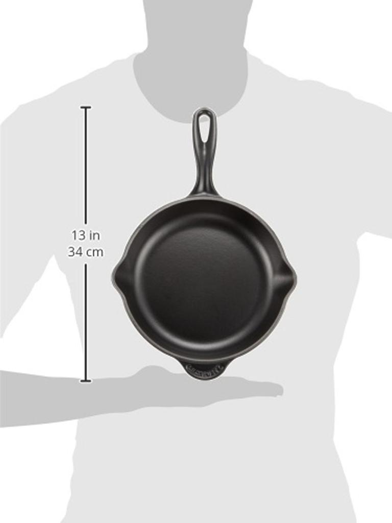 Le Creuset Cast Iron Enamel Skillet, 20 cm, Matte Black, Gas, Induction, and Oven Compatible [Official Japanese Product]