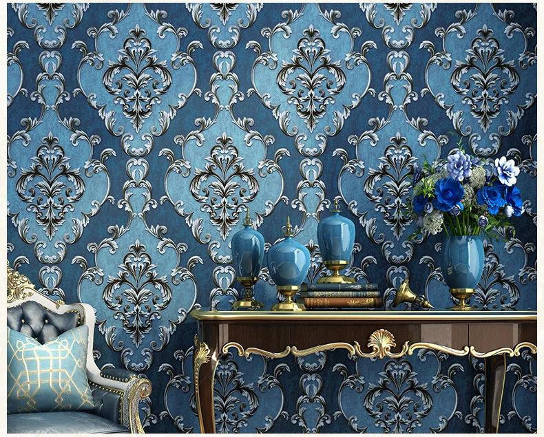 Europäischer Stil 3D stereoskopische Wohnzimmer Schlafzimmer Hintergrundtapete Zuhause Luxus High-End Vliestapete Damaskustapete.