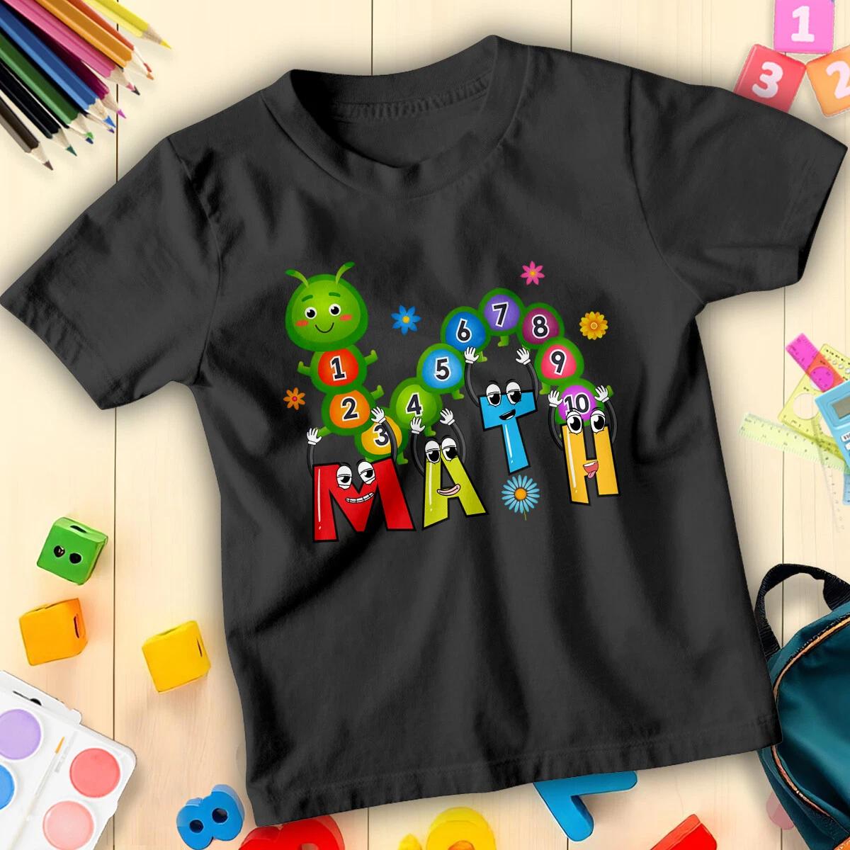 Boys and Girls Number Caterpillar Maths Day Design Number Day Ideas T-Shirt #ND 100