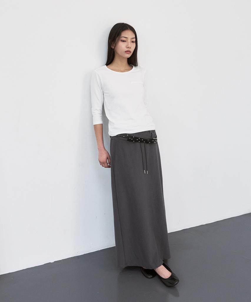 Sys A Folding Terry Long Skirt [Charcoal]