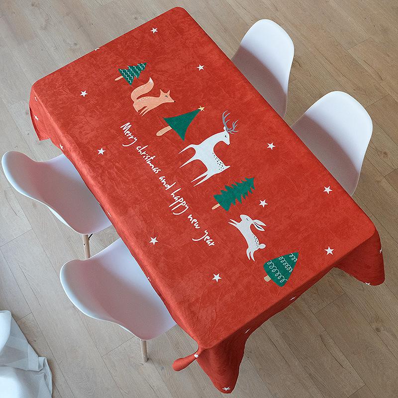Novoroční dárek Vánoční série Vodotěsný Běžný ubrus na stůl Zesílený Obdélníkový Ubrus na jídelní stůl Ubrus na konferenční stolek