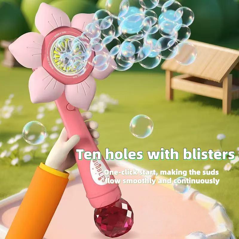 New Handheld One-Button Automatic Flower Bubble Machine, Wedding Atmosphere Prop, Perfect Gift