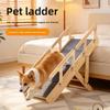Adjustable Foldable Pet Stairs Wooden Ramp for Dogs Cats Space Saving Indoor Step Stool Multi Purpose Climbing Aid Small