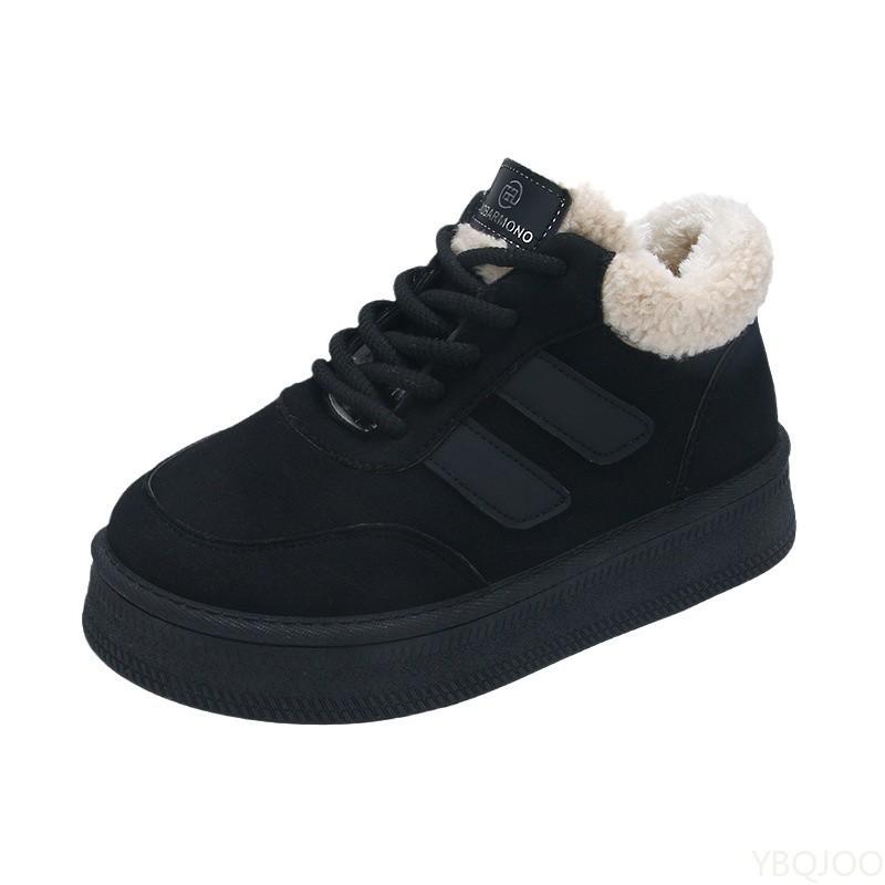 Thick Soled Shoes for Women's New Winter Warm Bread Cotton Shoes with a Simple Comfortable Temperament Sports Board Shoes