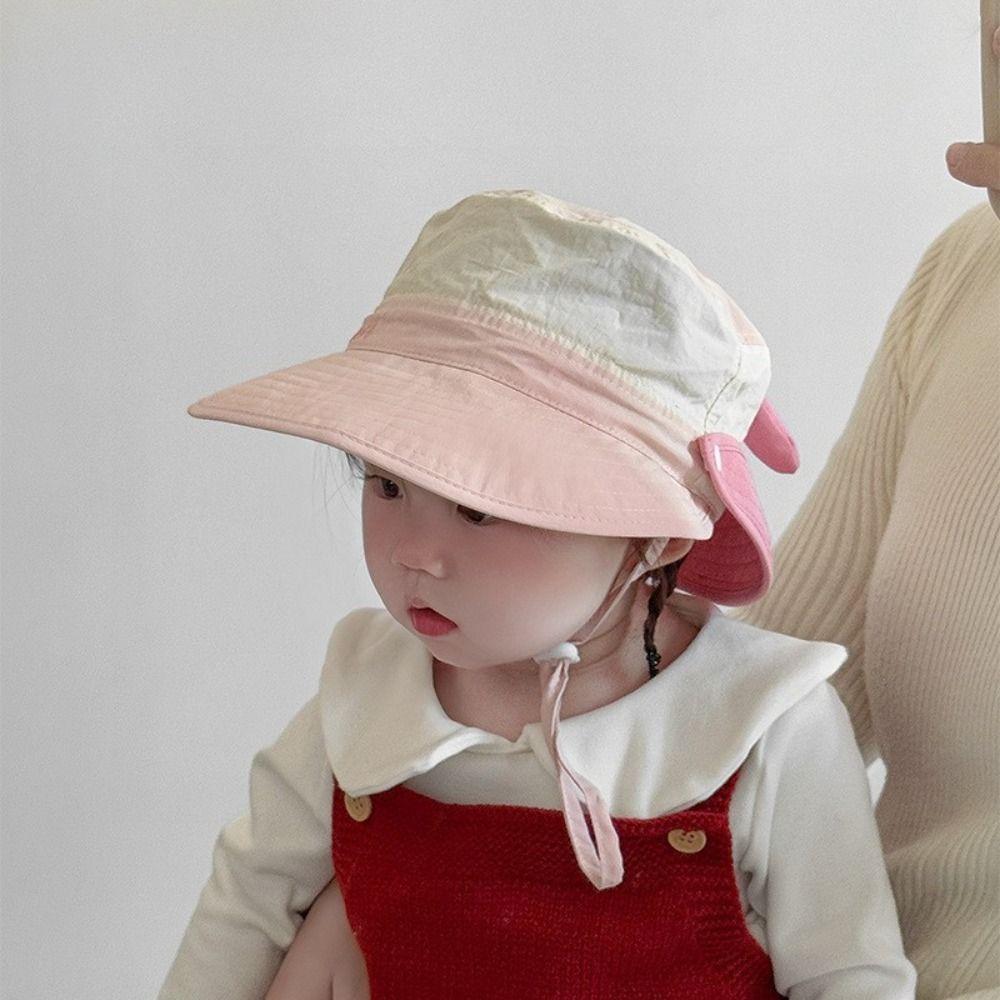 Letter Embroidery Cartoon Animal Bucket Hat Detachable Children's Fisherman Hat  Kid