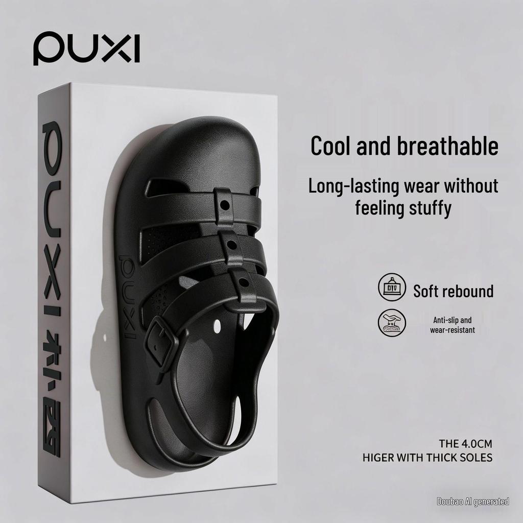 Puxi Liang Influencer Style: Summer Elastic Non-Slip Closed-Toe Roman Sandals