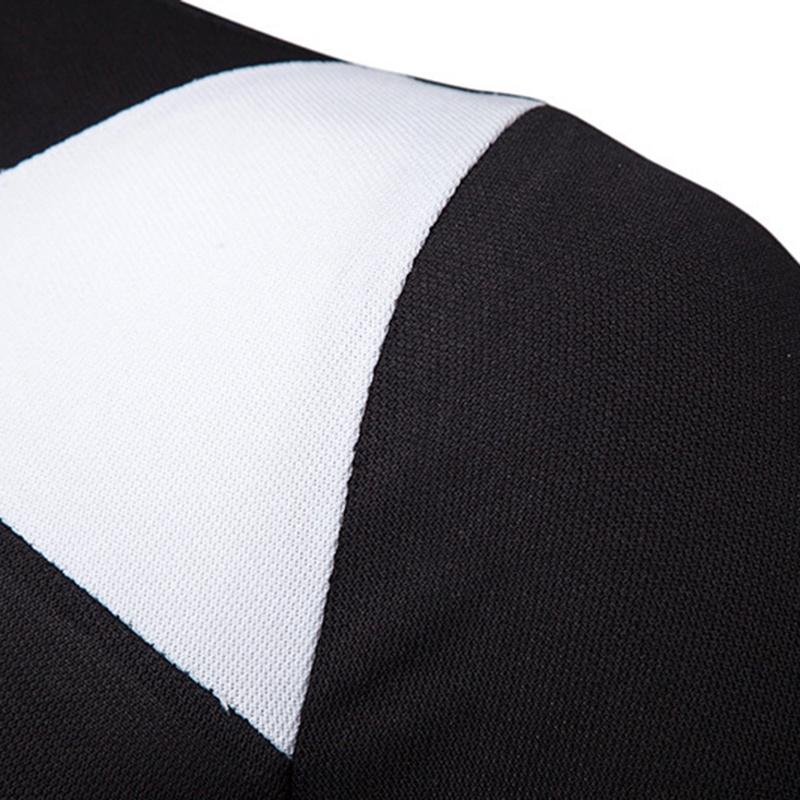 Classic Men's Lapel Tee Top Short Sleeve Splicing T Shirt With Premium Cotton Blend