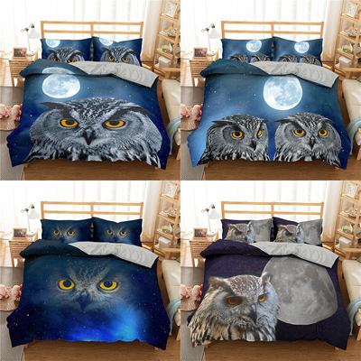 3D Owl Printed Bedding Set Bedroom Quilt and Pillow Case Microfiber Material 2/3 Pieces Bedding Decoration
