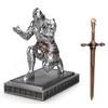 HDMbigmi King's Guard Knight Pen Holder, Pen Stand, Desk Organizer and Accessories, Resin Pencil Holder Gift with Metal Sword Letter Opener for