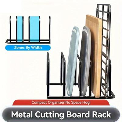 Space-Saving And Practical Cutting Board Holder Metal Rack for Storing In Kitchen Cabinets Or On Countertops Ideal for Baking Trays And Cooling Racks