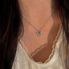 Sterling Silver Zircon Crystal Butterfly Pendant Necklace for Women Choker Chain Wedding Party Jewelry Gift