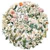 50 Pieces of Vintage Branches with Flower Stickers - Creative Pet Transparent Decorative Notebook - Water-resistant