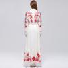 Spring Autumn French Holiday Style Long Sleeve Dress Shirt Women's Turn Down Neck Floral Print Single Breasted Belt Maxi Dress