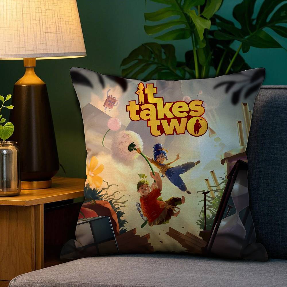 Game It T-Takes Two Pillow Case Plush Fabric Soft Double Sided Print Home Sofa High Quality Cushion Cover Throw