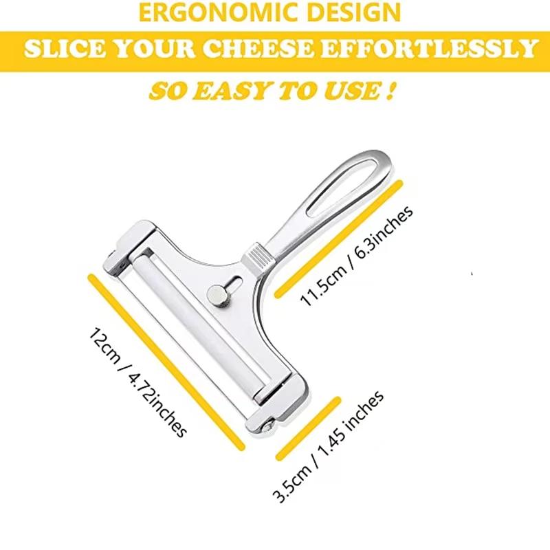 Kaassnijder van aluminiumlegering met draad, instelbare dikte, kaas- en botersnijder voor zachte en halfharde kazen, keukengadgets