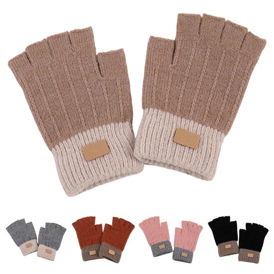 Fingerless Gloves for Women Men Winter Knitted Half Finger Gloves Soft Stretchy Warm Mittens for Working Typing Writing Running