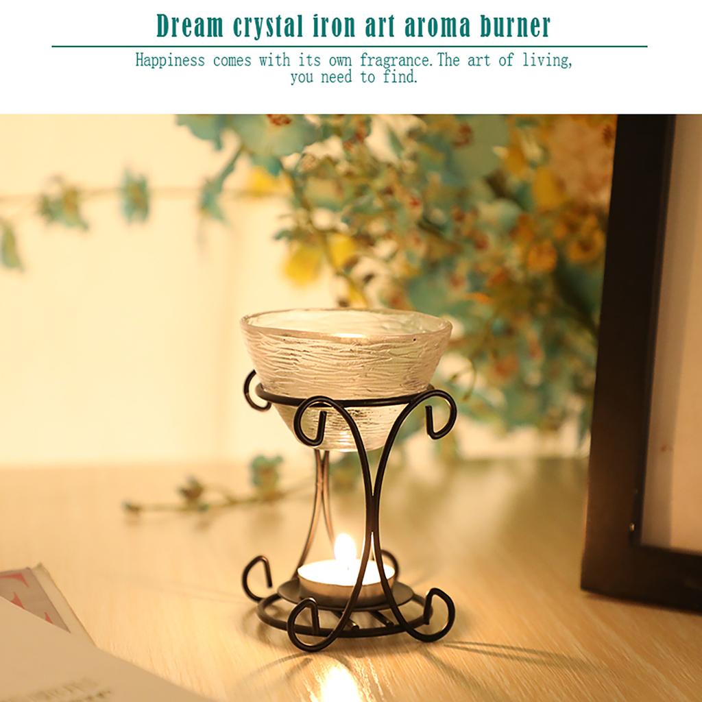 Iron Flower Stand Burner Candle Aromatherapy Oil Lamp Decorations Aroma Furnace