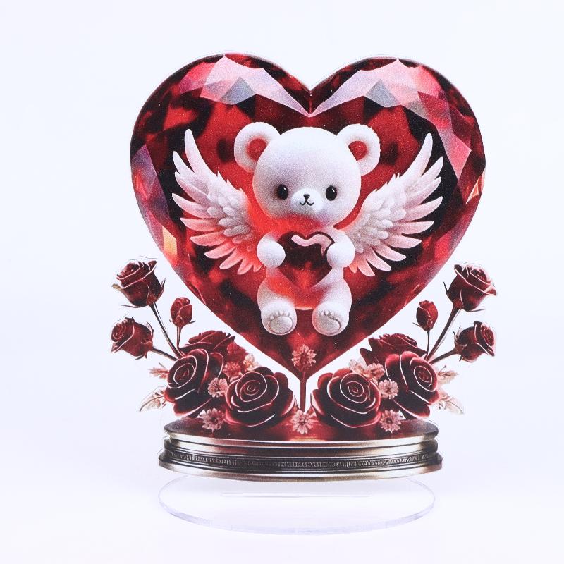 1 Stück Acryl Böhmische Herzförmige Skulptur Ornament Elegante Schreibtischdekoration Für Zuhause Oder Büro