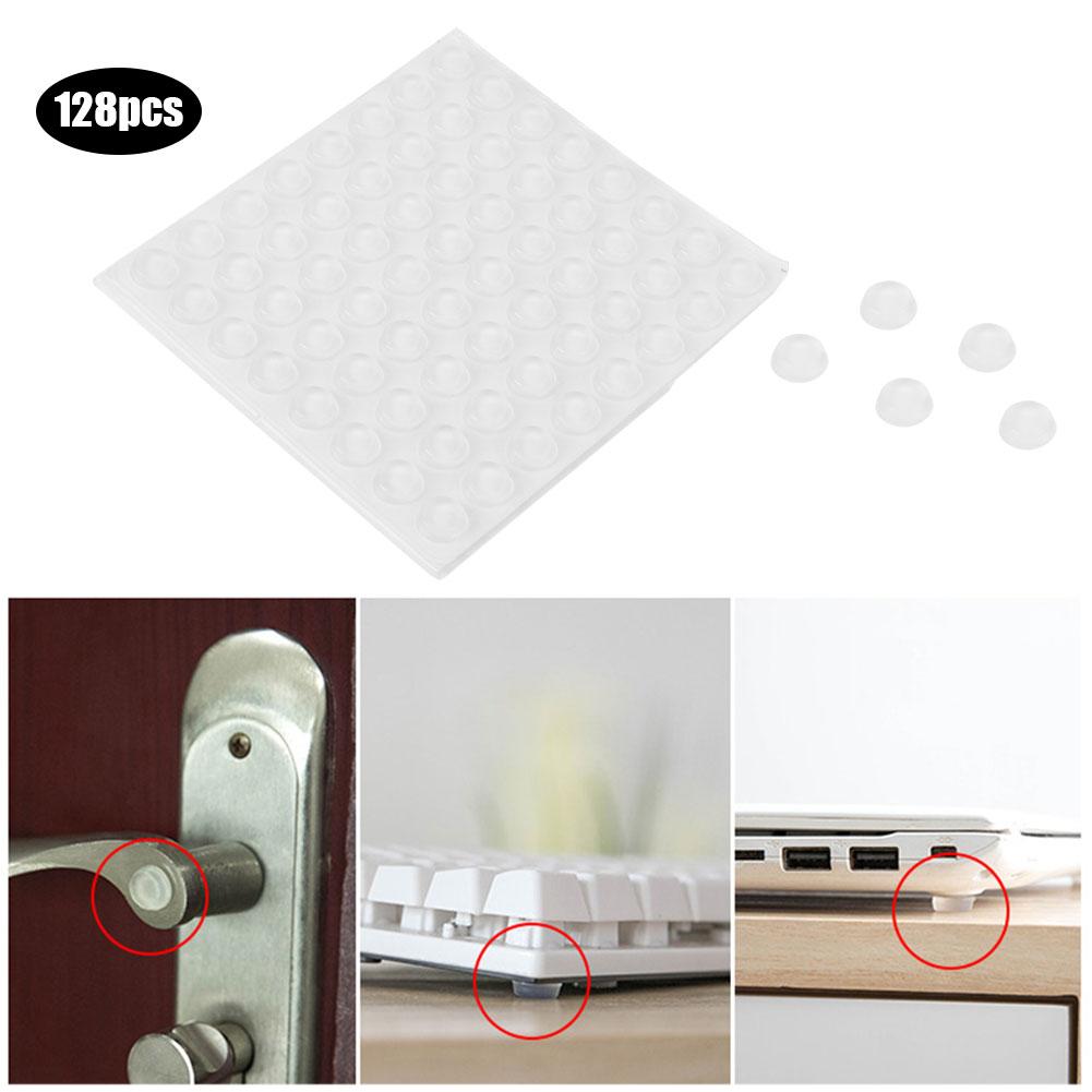 128 Piezas Almohadillas de Silicona Autoadhesivas Transparentes Antideslizantes Esterilla para Pies Protectores del Hogar 12x4mm