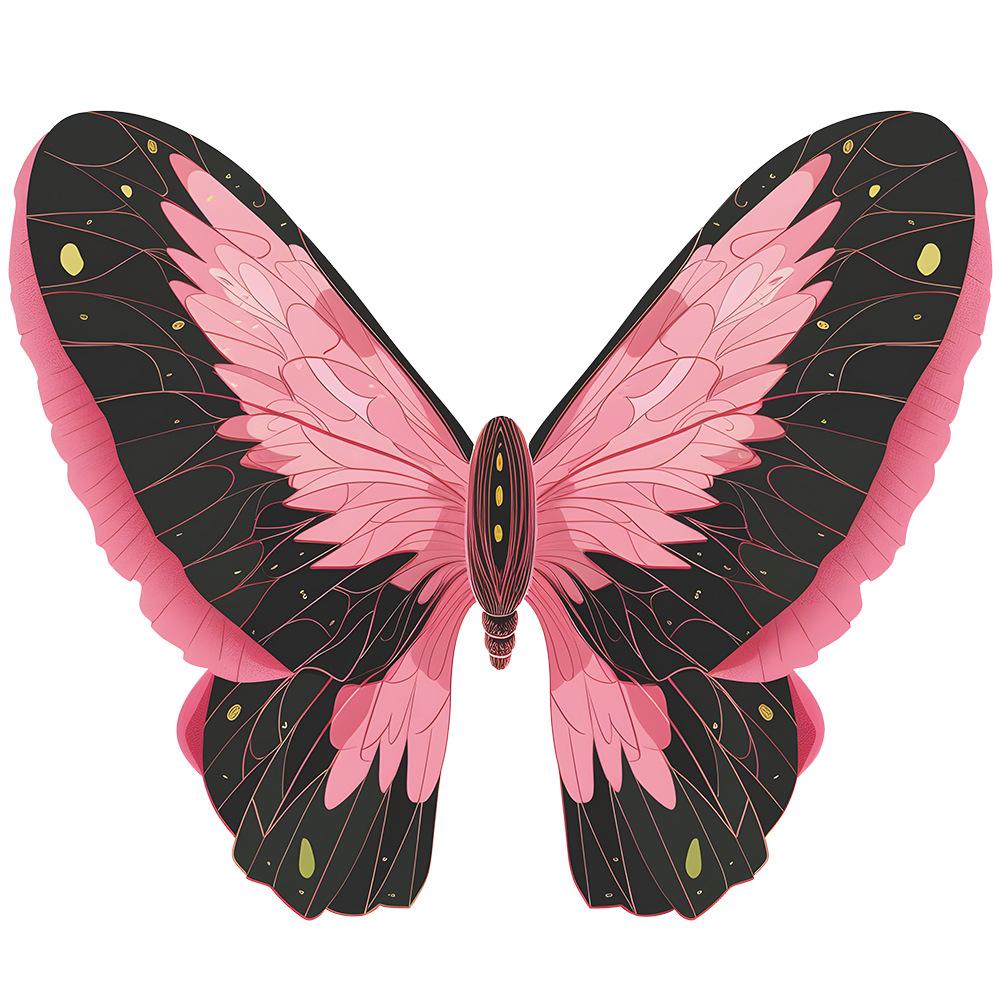 

Watercolor Black Pink Butterfly Wings Wall Sticker Self-Adhesive Removable for Bedroom Living Room Background Wall Decoration 39x118CMx2PCS різнокольоровий