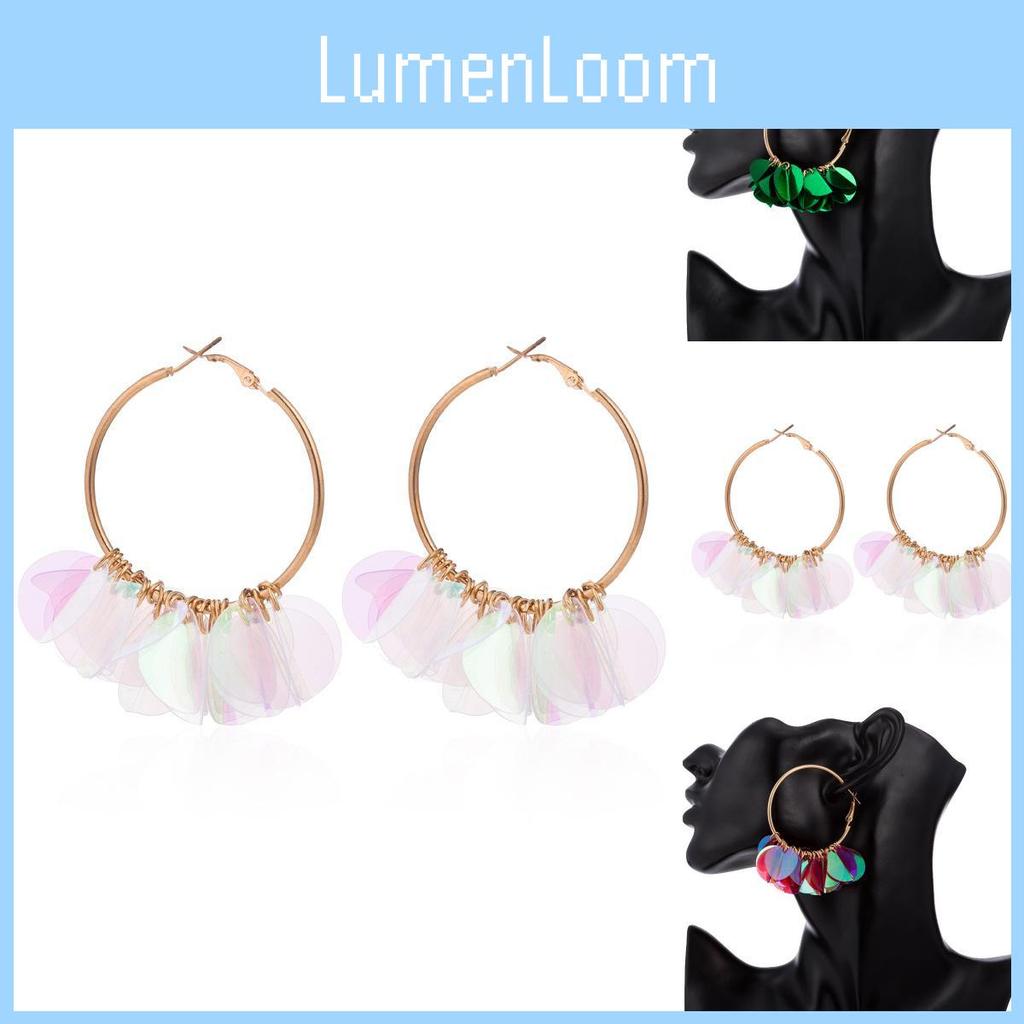 Sequin Flower Colorful Earrings In Alloy For Trendy And Creative Style