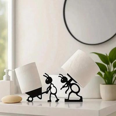 Ant Theme Bathroom Roll Paper Holder Desktop Decoration Ornament Creative Ant Design Toilet Paper Organizer