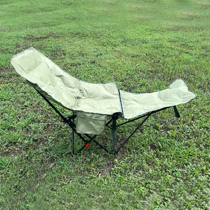 Premium Outdoor Folding Camping Recliner with Cotton Padding & Leg Rest