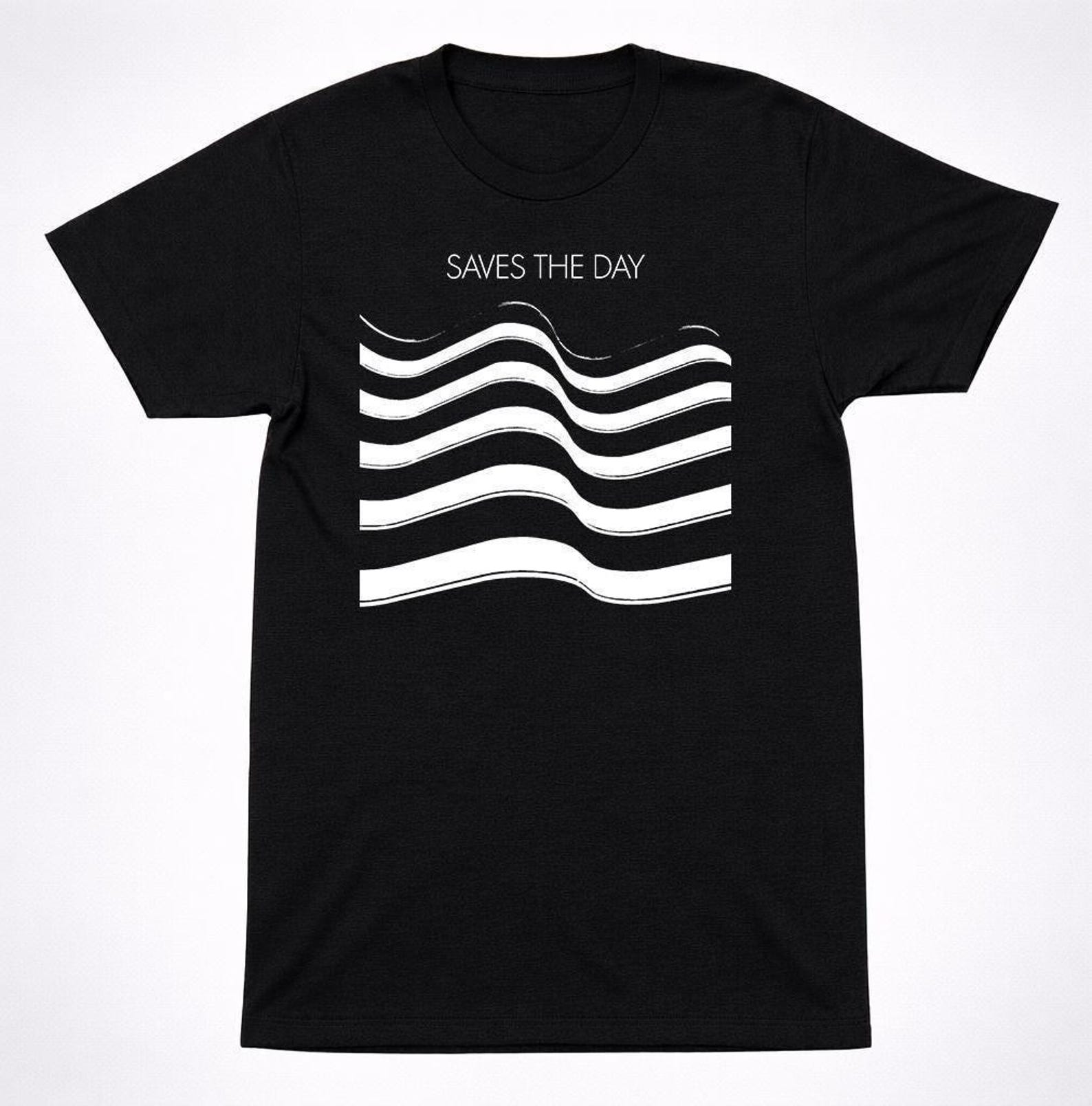 Saves The Day Wave Flag Waving T Shirt - Emo Punk Indie Rock Band Tee - Melodic Lyrics, Soft Cotton, Unisex Wear L