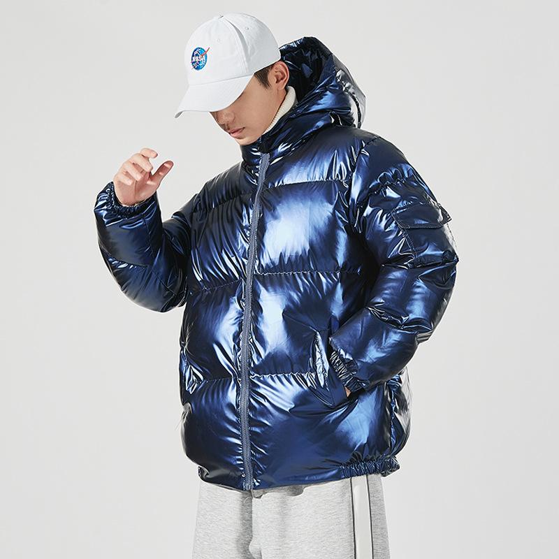 Winter New Cotton-padded Men's Loose Hooded Trendy Glossy Thickened Cotton-padded Men's Casual Cotton-padded Jacket