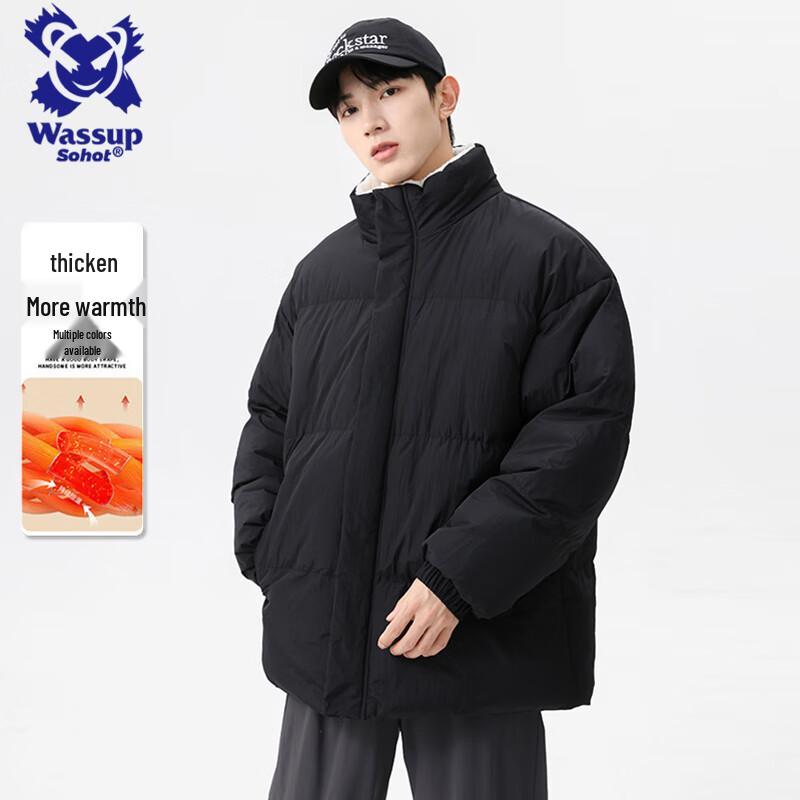Wassup Sohot Men's Stand Collar Padded Winter Jacket