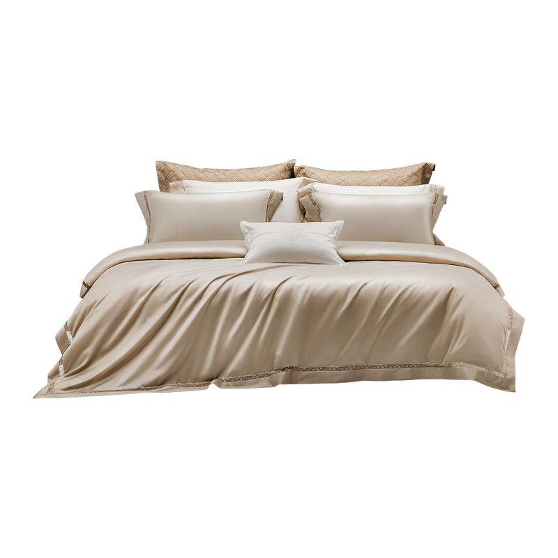 Luolai 120-TC Pima Cotton Luxury Bedding 4-Piece Set 1.5m Flat Sheet Set (Duvet 200x230cm)
