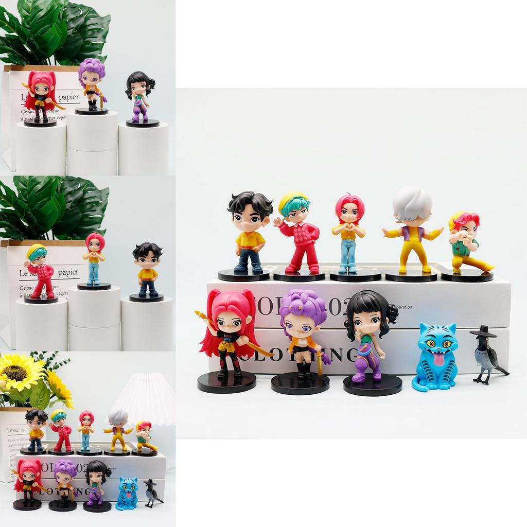 Q Version Kpop Demon Hunters Pvc Model Ornament For Demon Slayer Fans With Cartoon Style