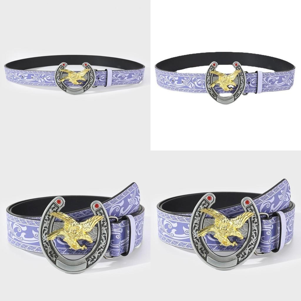 Artistic Eagle Shaped Pu Leather Belt For Men With Ethnic And Vintage Touch