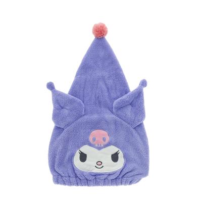 Marushin Towel Cap for Sanrio Hair Drying for Girls and Character 3765001700 Kids, Swimming, Kuromi, Towel, Absorbent, Quick-Drying, Boys, Design,